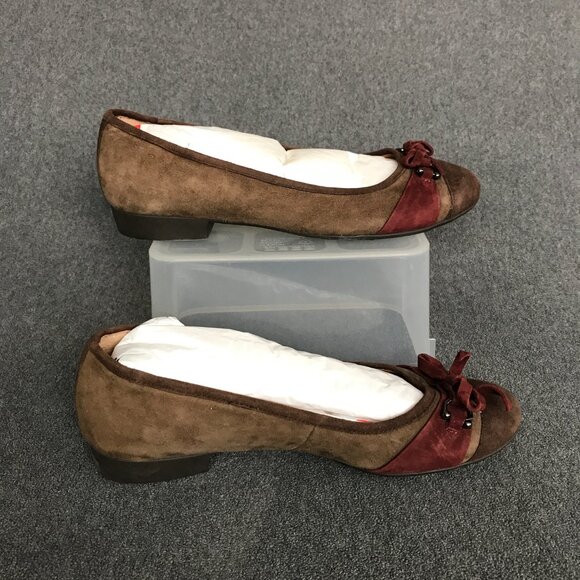 Sofft Brown Burgundy Suede Ballet Flats Womens Size 9.5M Bow Buckle Comfort Shoe - Picture 3 of 10